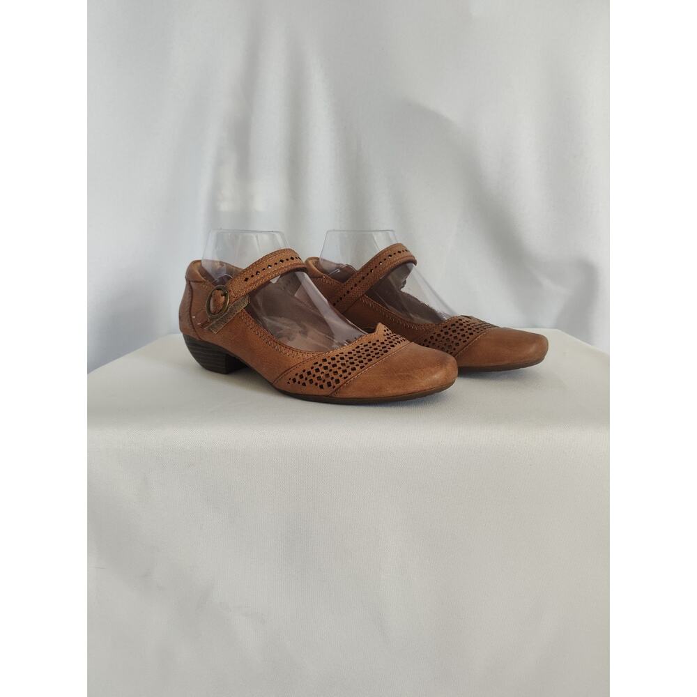 Taos Boho Lagenlook Women’s Brown Leather Mary Jane Flats Buckle Strap US 8 - Picture 2 of 6